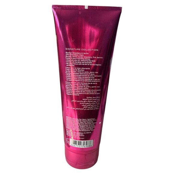 Retired Bath & Body Works Bourbon Strawberry & Vanilla Ultra Shea Body Cream 8oz - Picture 2 of 2